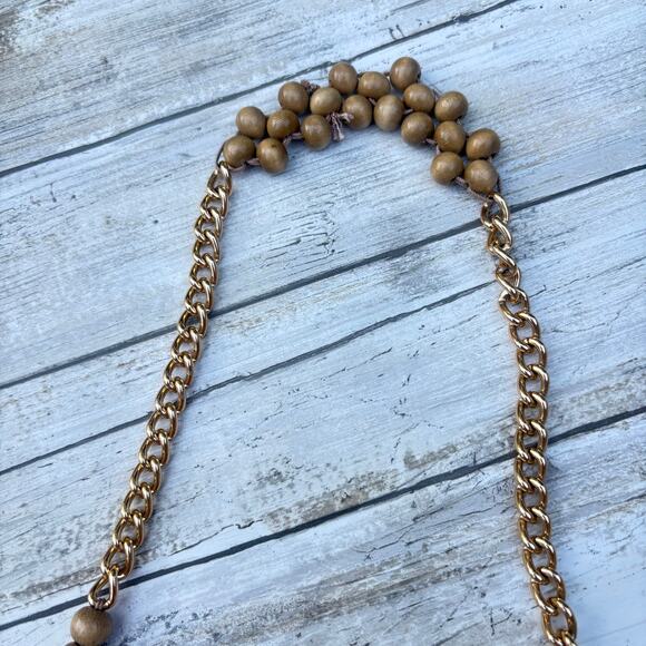 VTG Purse Shoulder Bag Wooden Beaded Bohemian Retro Unique 60s Festival Hippie - Picture 9 of 13